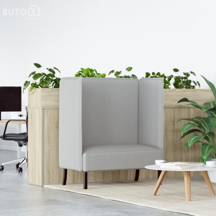 vidaXL Magas háttámlás kanapé Világosszürke 109x56x121 cm Szövet