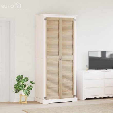 vidaXL Szekrényajtók 2 pcs Barna 201 x 39.5 x 2.1 cm Tömör fenyőfa