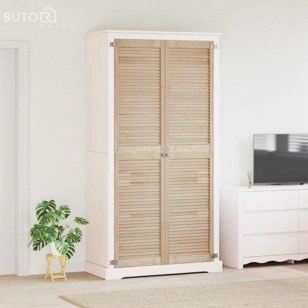 vidaXL Szekrényajtók 2 pcs Barna 201 x 49.5 x 2.1 cm Tömör fenyőfa