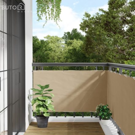 vidaXL 75x600 cm bézs Oxford szövetű erkély ablak sötétítő 