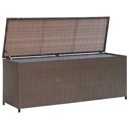 vidaXL barna polyrattan kerti tárolóláda 120 x 50 x 60 cm