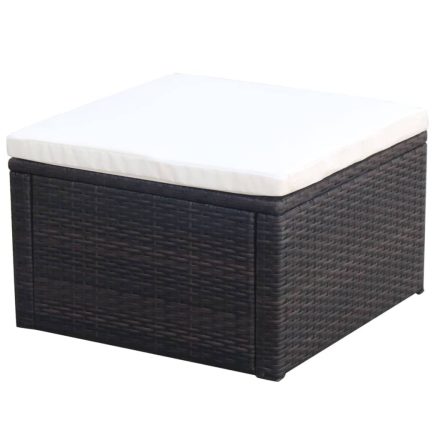 vidaXL Barna polyrattan ottomán zsámoly 53x53x30 cm 