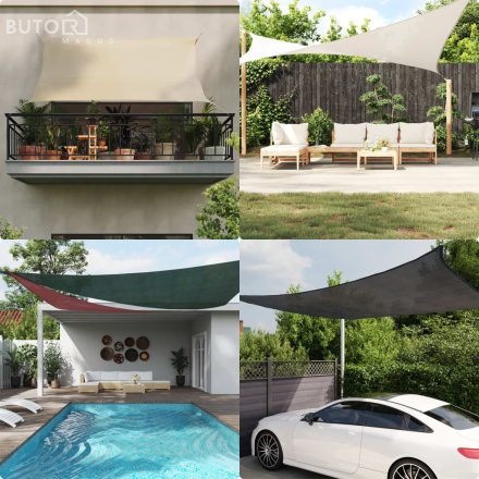 vidaXL négyzet alakú HDPE napvitorla 2 x 2 m bézs