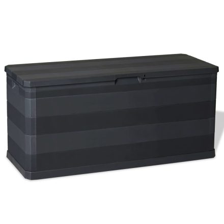 vidaXL fekete kerti tárolóláda 117 x 45 x 56 cm