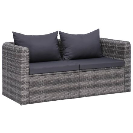 vidaXL 2 db szürke polyrattan kerti sarokkanapé