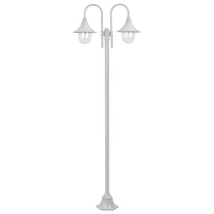 vidaXL fehér 2-égős alumínium kerti állólámpa, E27, 220 cm