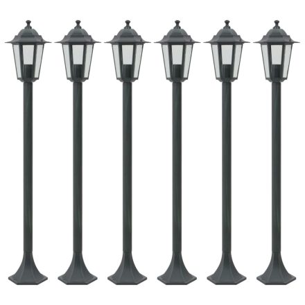 vidaXL 6 db sötétzöld alumínium kerti állólámpa, E27, 110 cm