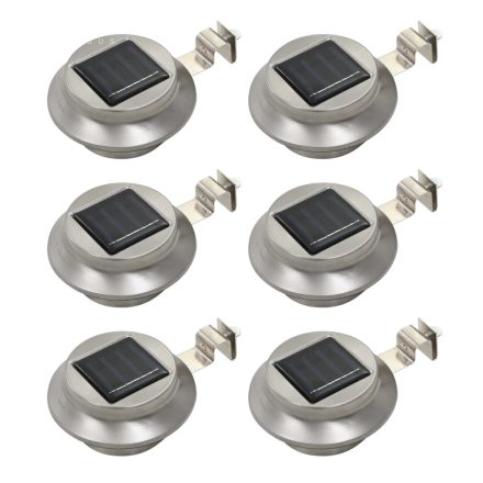 vidaXL 6 db kerek fehér kültéri napelemes LED lámpa, 12 cm