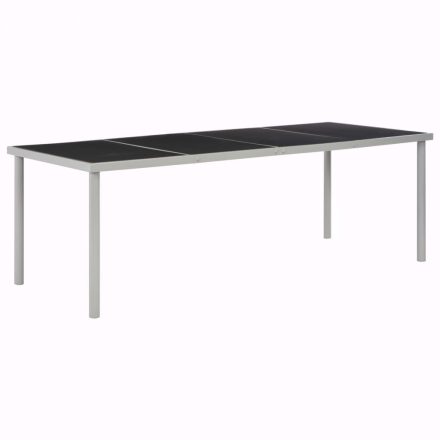 vidaXL fekete acél kerti asztal 220 x 90 x 74,5 cm