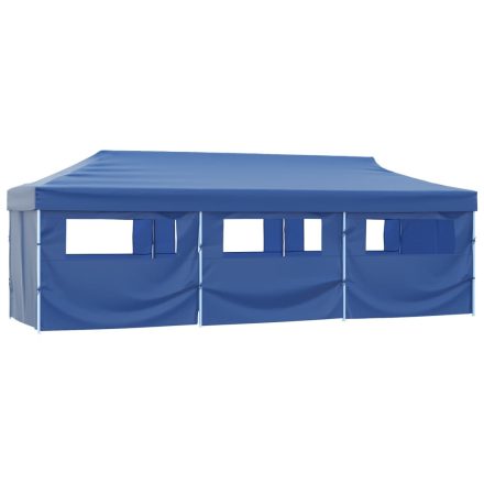 vidaXL kék összecsukható rendezvénysátor 8 oldalfallal 870x291x315 cm