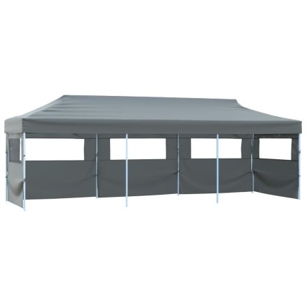 vidaXL antracitszürke összecsukható rendezvénysátor 5 oldalfallal 870x291x315 cm