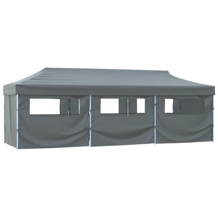 vidaXL antracitszürke összecsukható rendezvénysátor 8 oldalfallal 870x291x315 cm