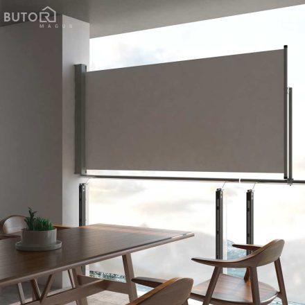 vidaXL szürke behúzható oldalsó terasz napellenző 120 x 300 cm