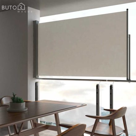 vidaXL krémszínű behúzható oldalsó terasz napellenző 140 x 300 cm