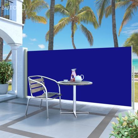 vidaXL kék behúzható oldalsó napellenző 140 x 300 cm