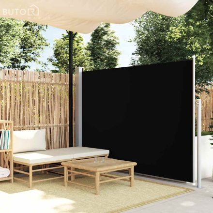 vidaXL fekete behúzható oldalsó napellenző 160 x 500 cm