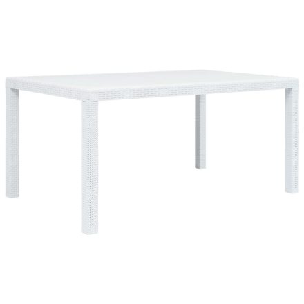 vidaXL fehér rattan hatású műanyag kerti asztal 150 x 90 x 72 cm 