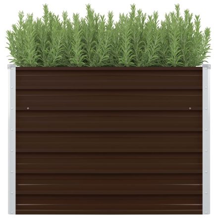 vidaXL barna kerti magaságyás horganyzott acélból 100 x 100 x 77 cm
