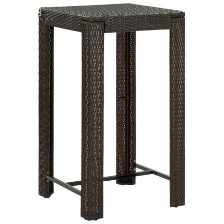 vidaXL barna polyrattan kerti bárasztal 60,5 x 60,5 x 110,5 cm