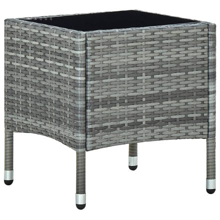 vidaXL szürke polyrattan kerti asztal 40 x 40 x 45 cm 