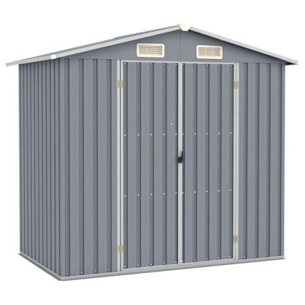 vidaXL szürke horganyzott acél kerti fészer 205 x 129 x 183 cm 