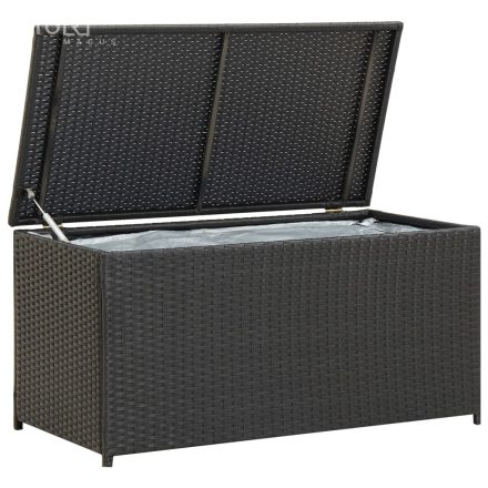 vidaXL fekete polyrattan kerti tárolóláda 100 x 50 x 50 cm