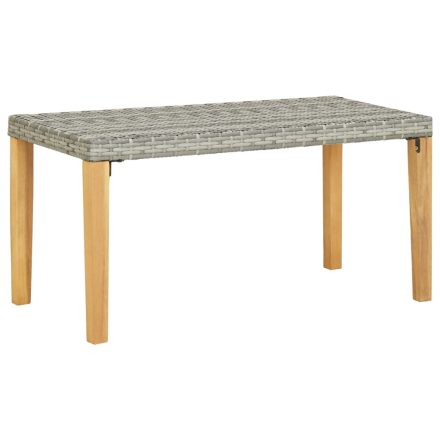 vidaXL szürke polyrattan és tömör akácfa kerti pad 120 cm