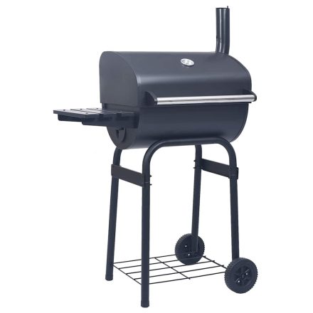 vidaXL fekete faszén tüzelésű grillsütő alsó polccal