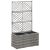 vidaXL szürke rácsos polyrattan magaságyás 2 kaspóval 58 x 30 x 107 cm