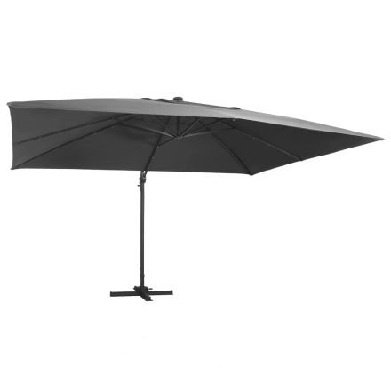 vidaXL antracit konzolos napernyő LED-del/alumínium rúddal 400x300 cm