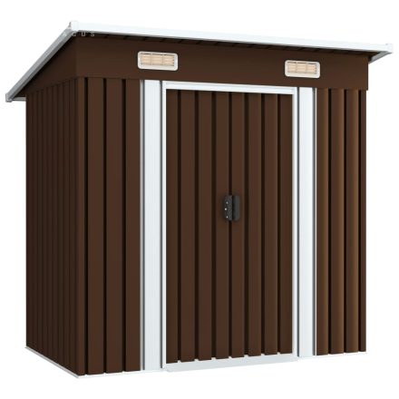 vidaXL barna acél kerti fészer 194 x 121 x 181 cm 