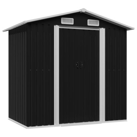 vidaXL antracitszürke acél kerti fészer 204 x 132 x 186 cm 