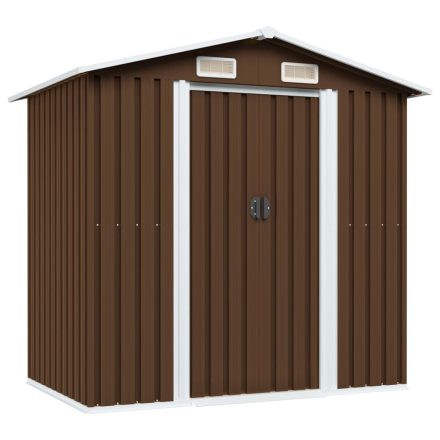 vidaXL barna acél kerti fészer 204 x 132 x 186 cm 