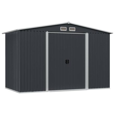 vidaXL antracitszürke acél kerti fészer 257 x 205 x 178 cm  