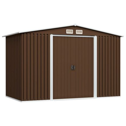 vidaXL barna acél kerti fészer 257 x 205 x 178 cm 