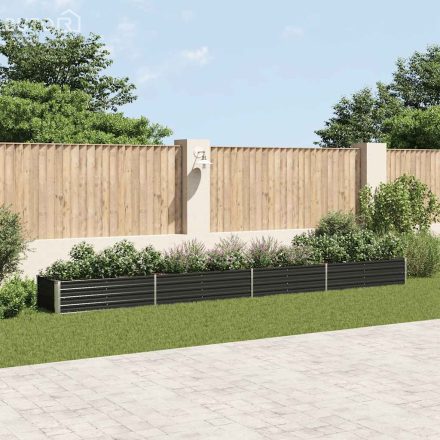 vidaXL antracitszürke horganyzott acél kerti magaságyás 600x80x45 cm