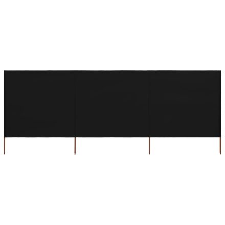 vidaXL fekete szövet 3-paneles szélfogó 400 x 160 cm