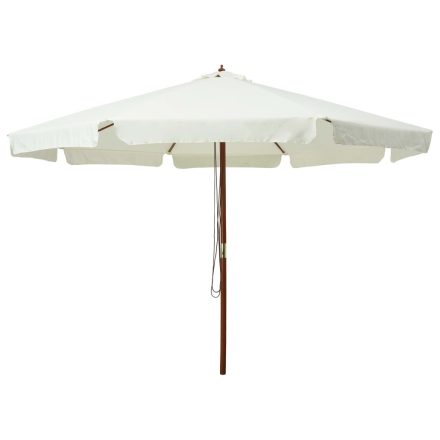 vidaXL homokfehér kültéri napernyő farúddal 330 cm