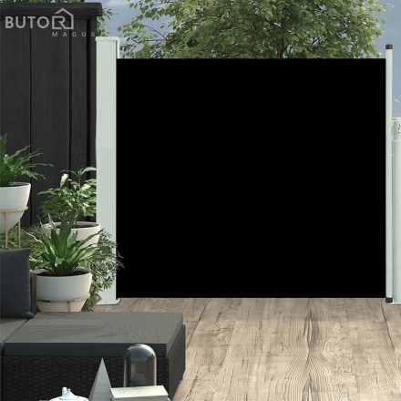 vidaXL fekete behúzható oldalsó teraszi napellenző 100 x 300 cm