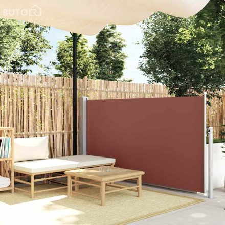 vidaXL barna behúzható oldalsó teraszi napellenző 120 x 500 cm