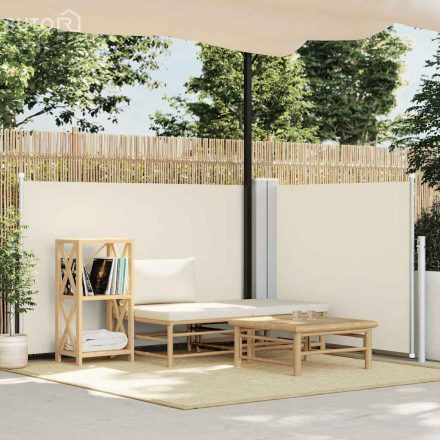 vidaXL krémszínű behúzható oldalsó napellenző 100 x 600 cm