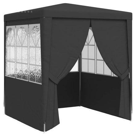 vidaXL antracitszürke rendezvénysátor oldalfalakkal 2 x 2 m 90 g/m²