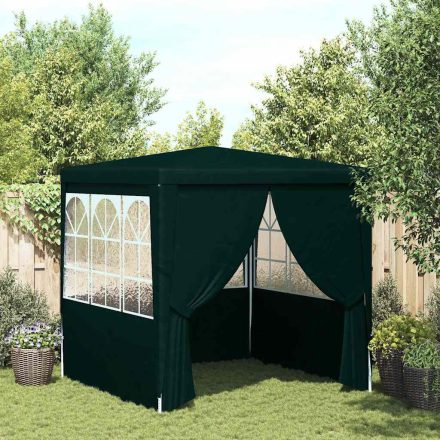 vidaXL zöld rendezvénysátor oldalfalakkal 2 x 2 m 90 g/m²