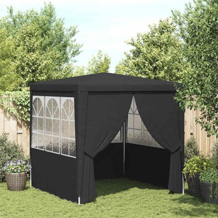 vidaXL antracitszürke rendezvénysátor oldalfalakkal 2,5x2,5 m 90 g/m²