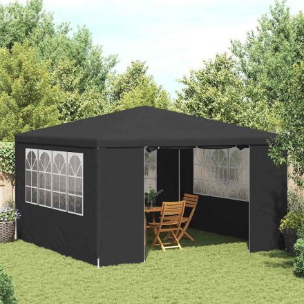 vidaXL antracitszürke rendezvénysátor oldalfalakkal 4 x 4 m 90 g/m²