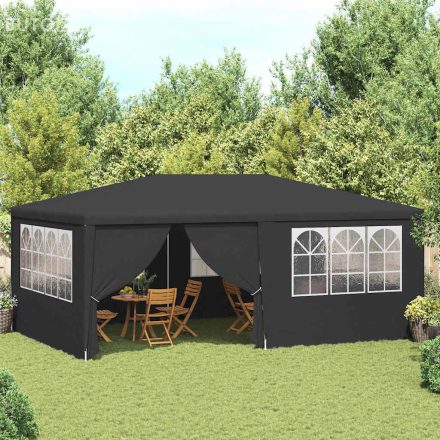 vidaXL antracitszürke rendezvénysátor oldalfalakkal 4 x 6 m 90 g/m²