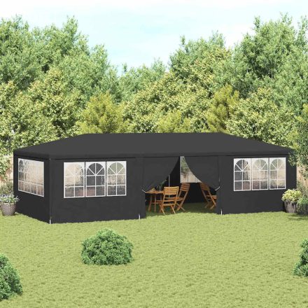 vidaXL antracitszürke rendezvénysátor oldalfalakkal 4 x 9 m 90 g/m²