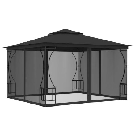 vidaXL antracitszürke pavilon hálóval 300 x 300 x 265 cm