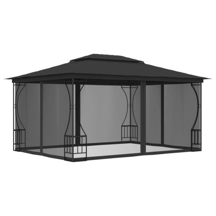 vidaXL antracitszürke pavilon hálóval 300 x 400 x 265 cm 