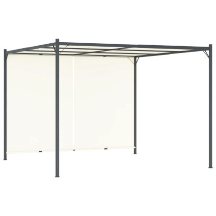 vidaXL fehér-krémszínű acélpergola állítható tetővel 3 x 3 m 